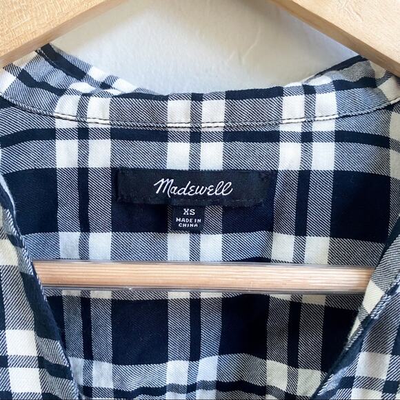 Madewell Arion Faux Wrap‎ Plaid Top - Picture 4 of 5